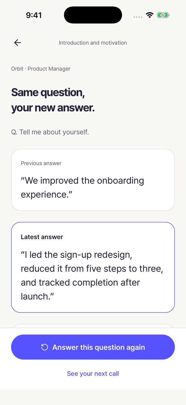 Comparing the earlier and the new answer to the same question