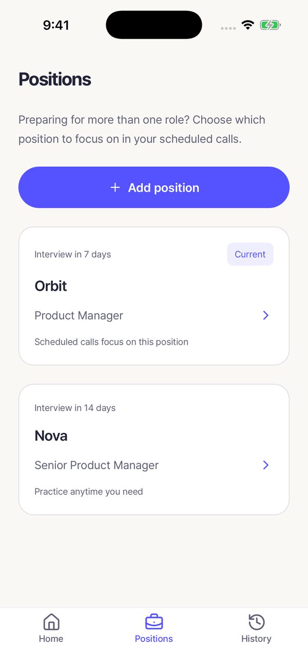 Managing several positions