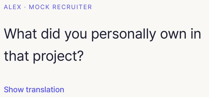 Close-up: the question 'What did you personally own in that project?'